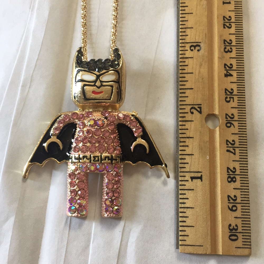 HOLY legos batman! Wear as a brooch or necklace